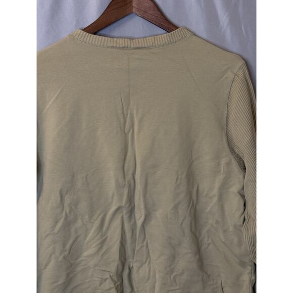 LL Bean Sweater Womens Size Large Green-Cream Hide Button Cardigan Fleece - Picture 7 of 7